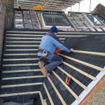 Felt and batten around velux
