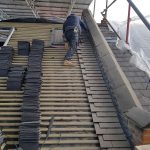 Tiling front roof and led work