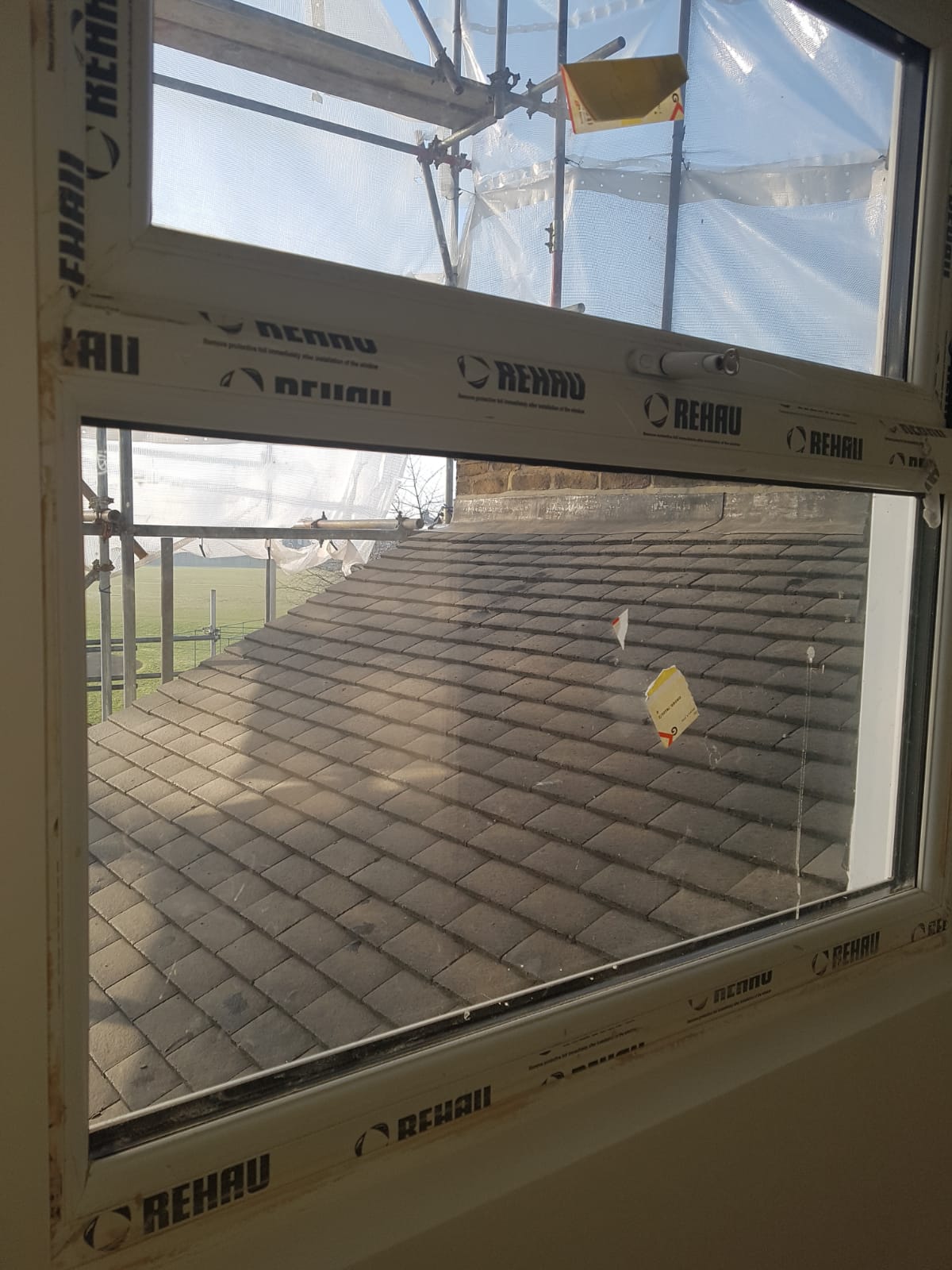 View out of the back box room onto the roof